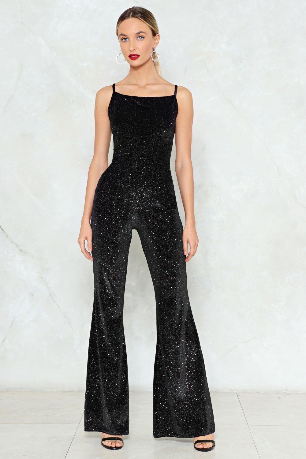black lurex jumpsuit