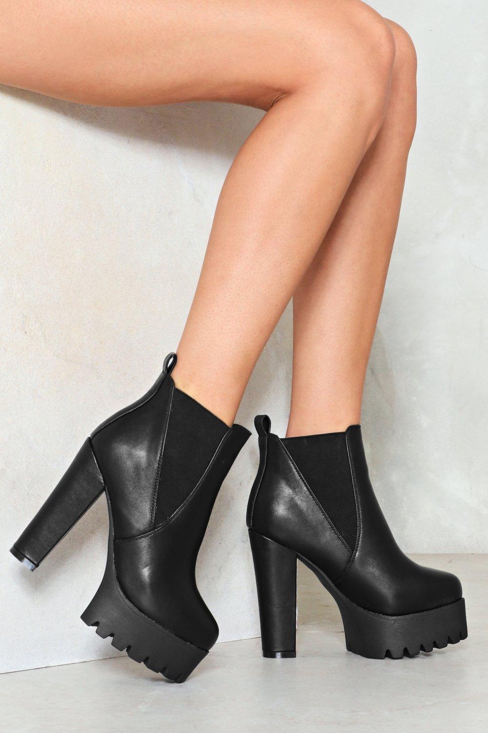 black ankle shoe boots