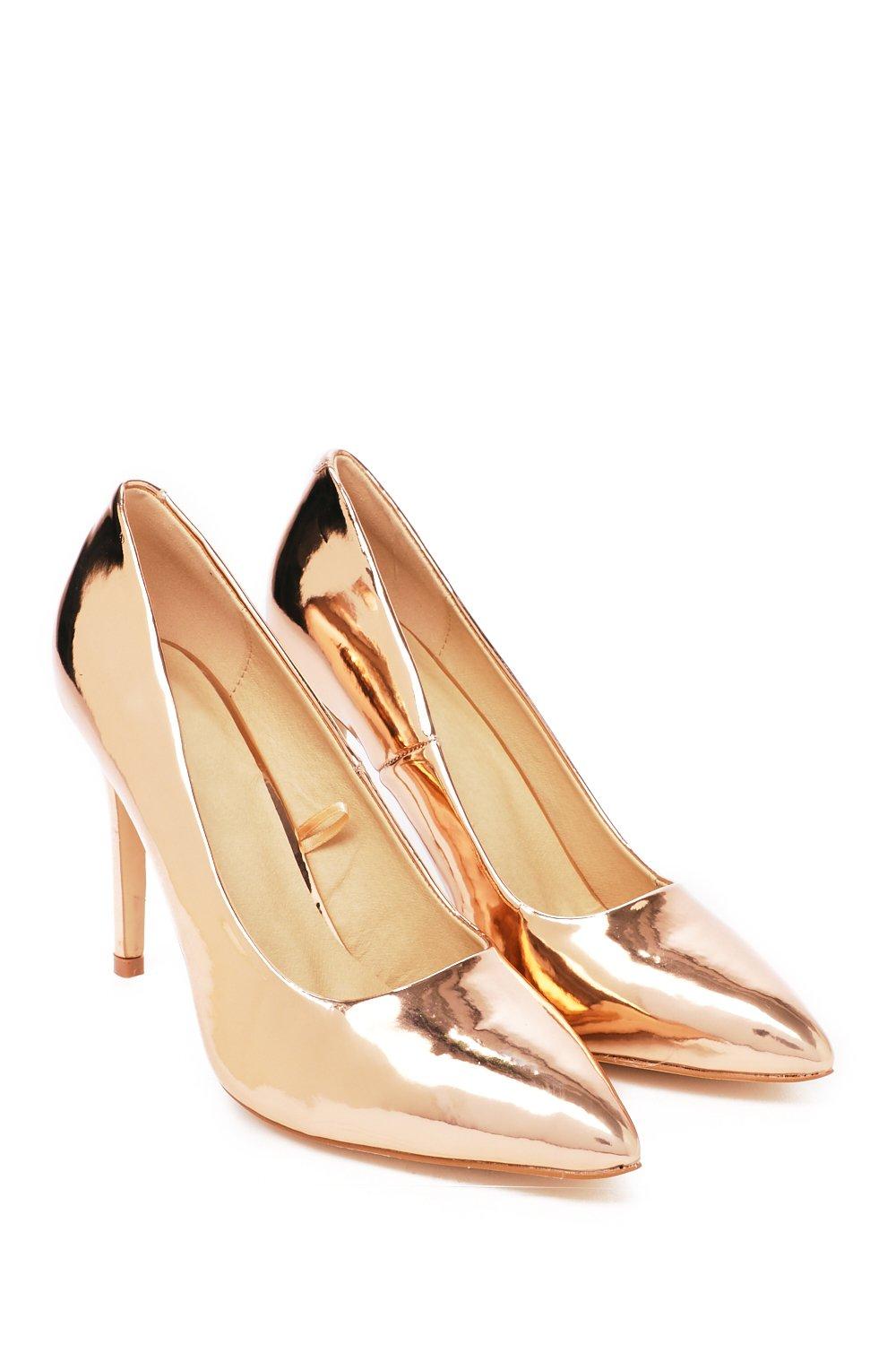wide fit metallic heels