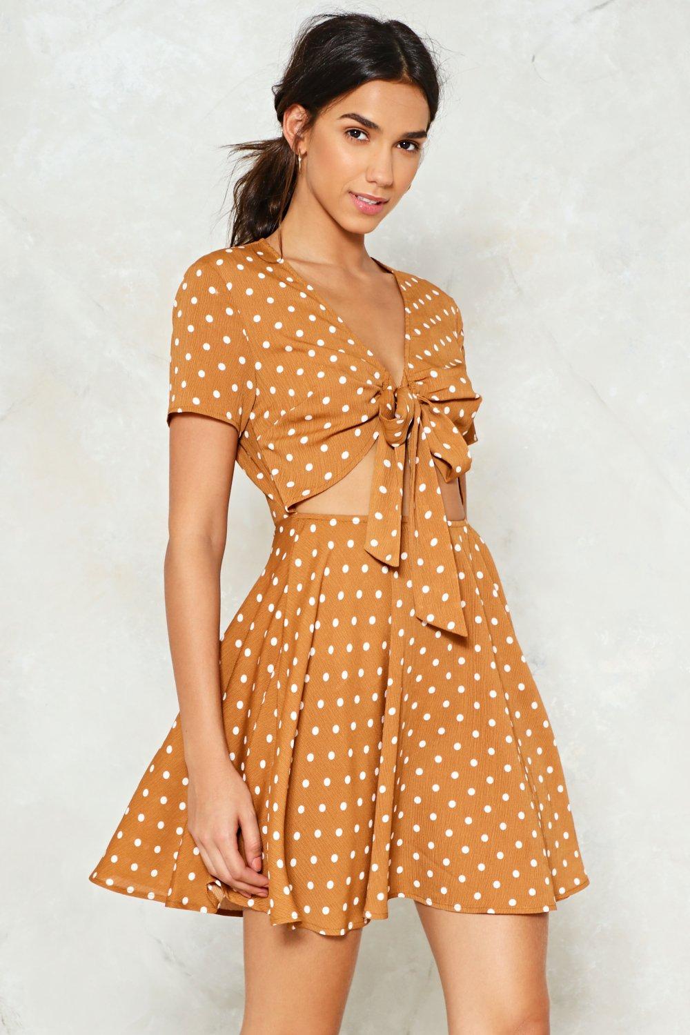 polka dot mustard dress