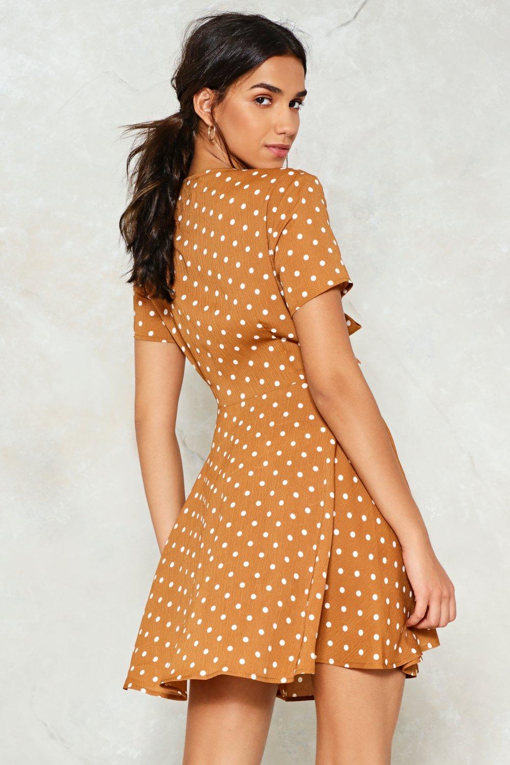 mustard polka dot dress