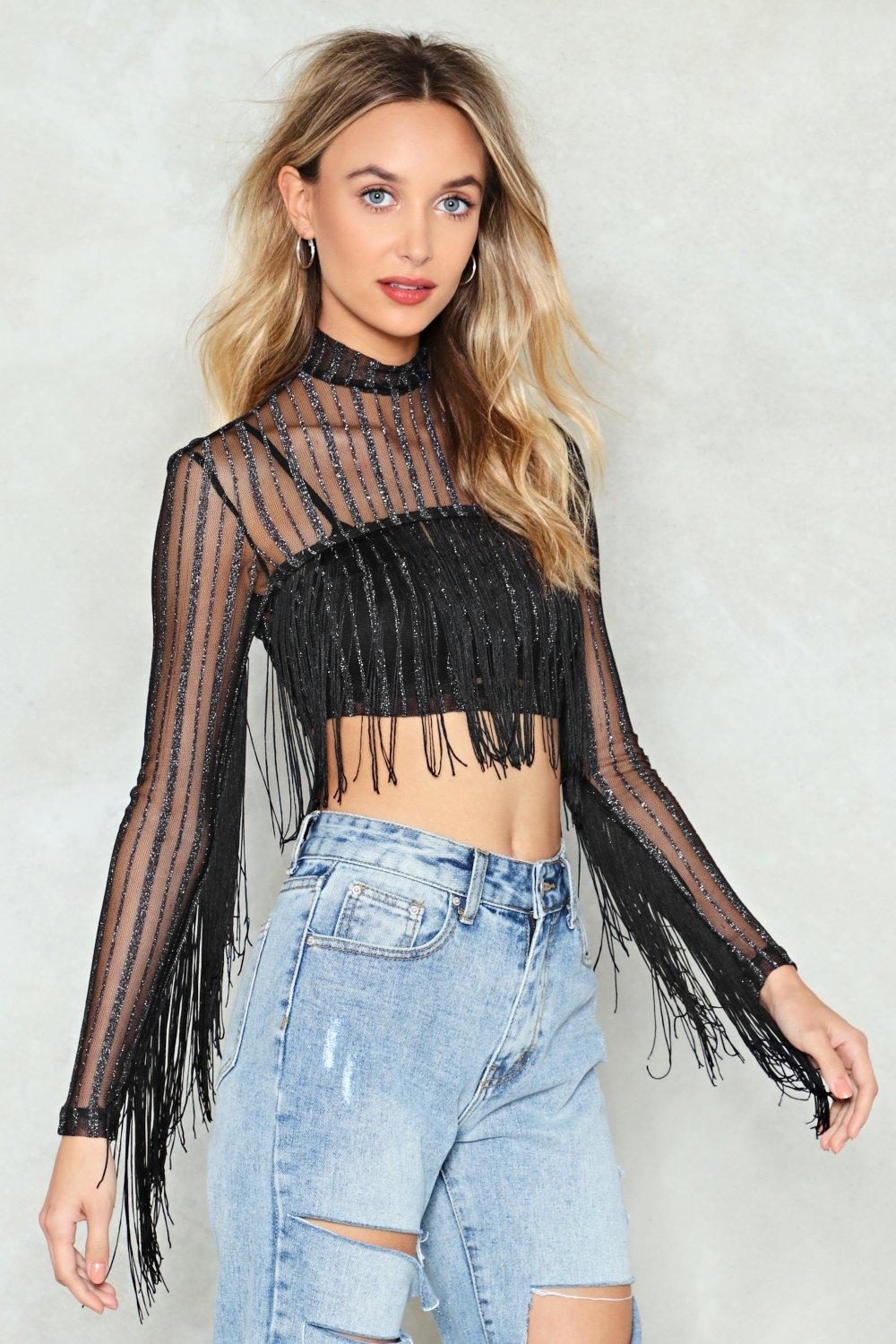 plus size fringe crop top