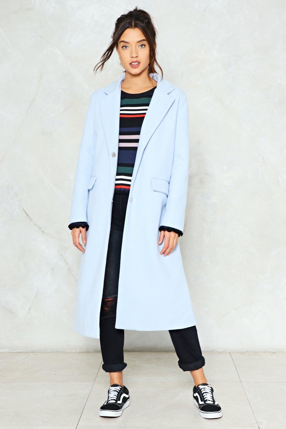 white longline coat