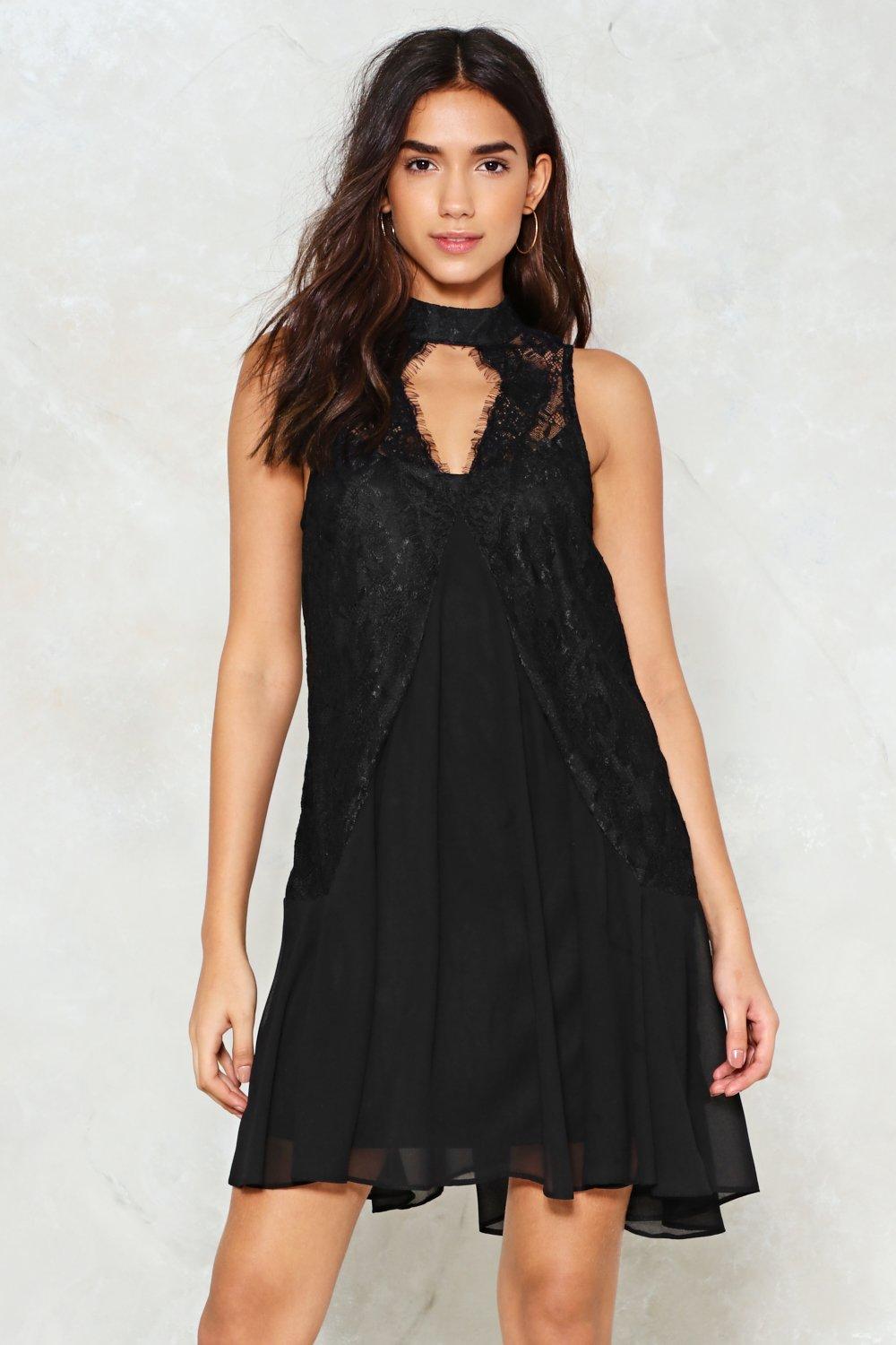 nasty gal black lace dress
