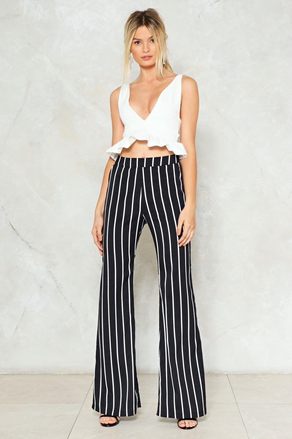 black flare out pants