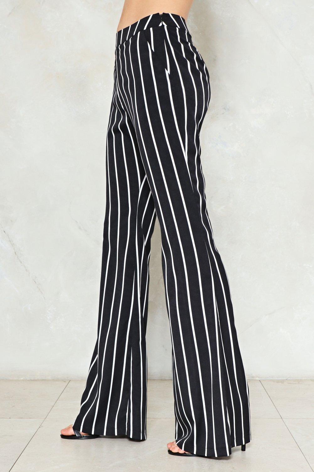 striped pants flare