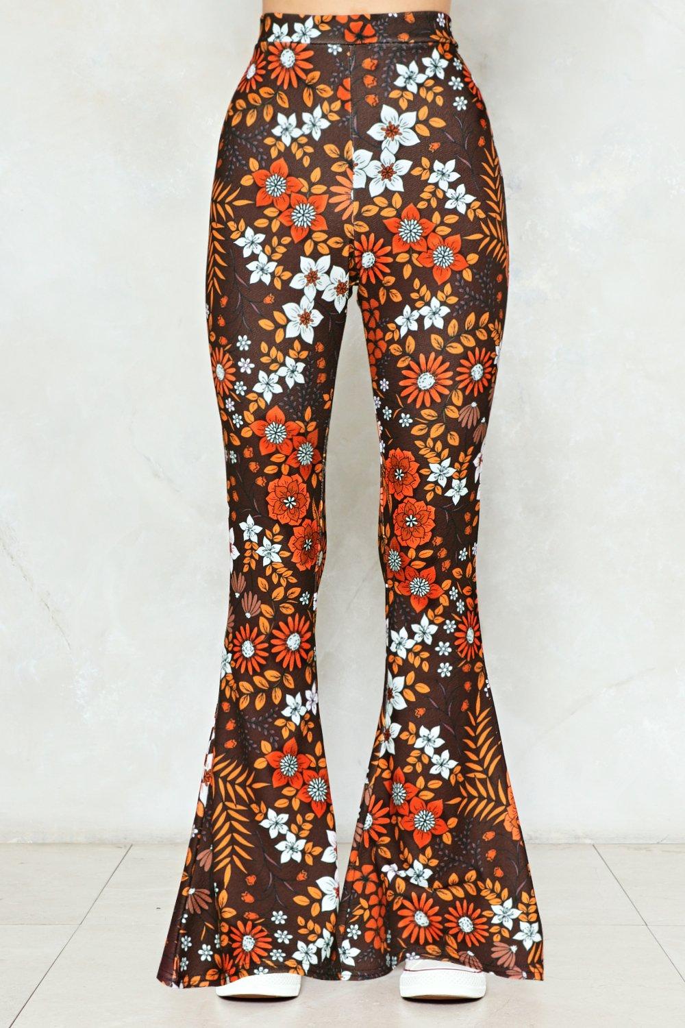 floral flare jeans