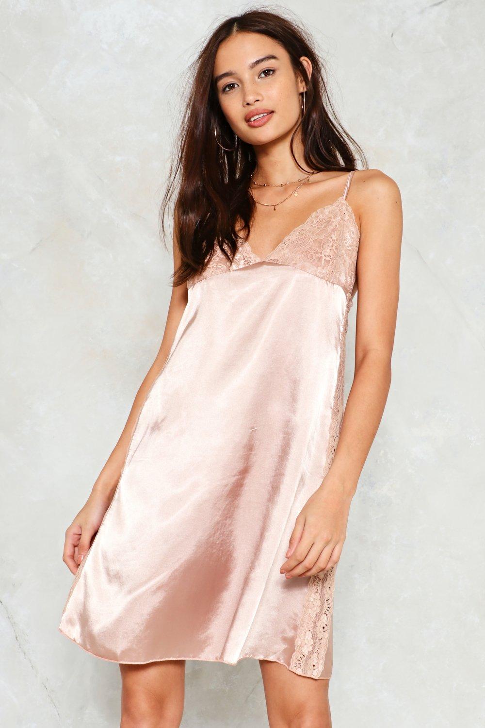 long satin slip dress