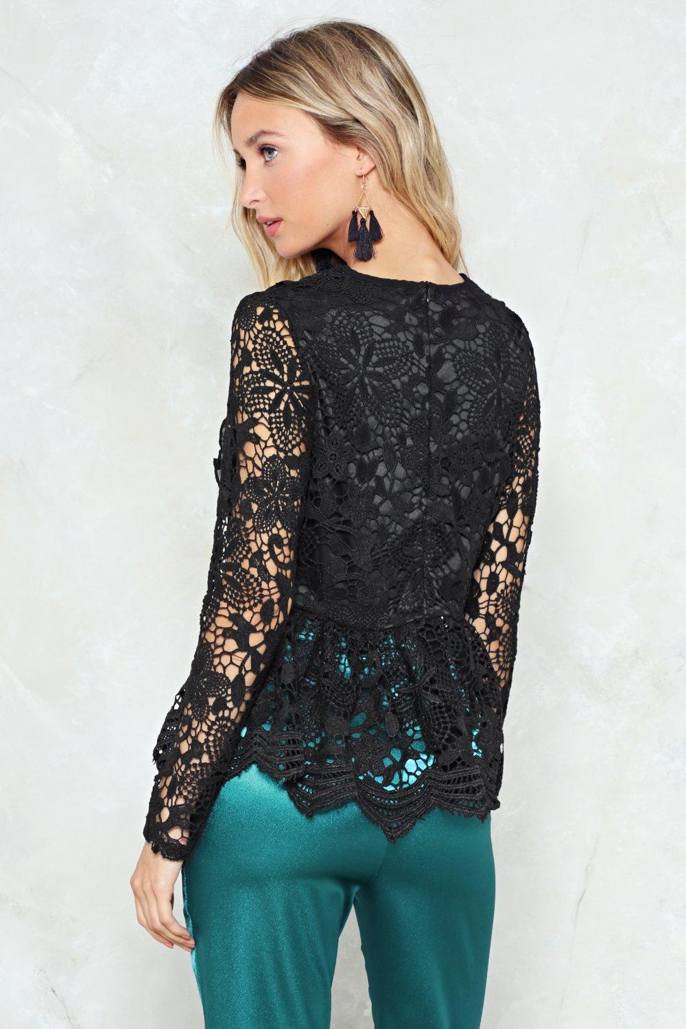 peplum lace blouse