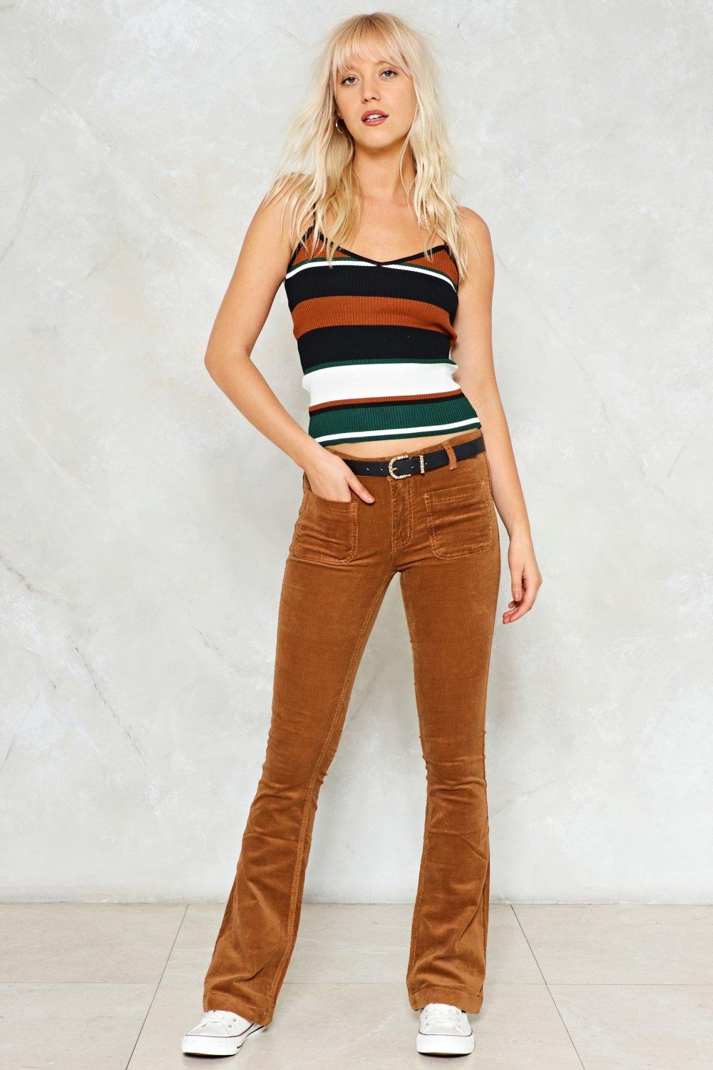 corduroy low rise pants