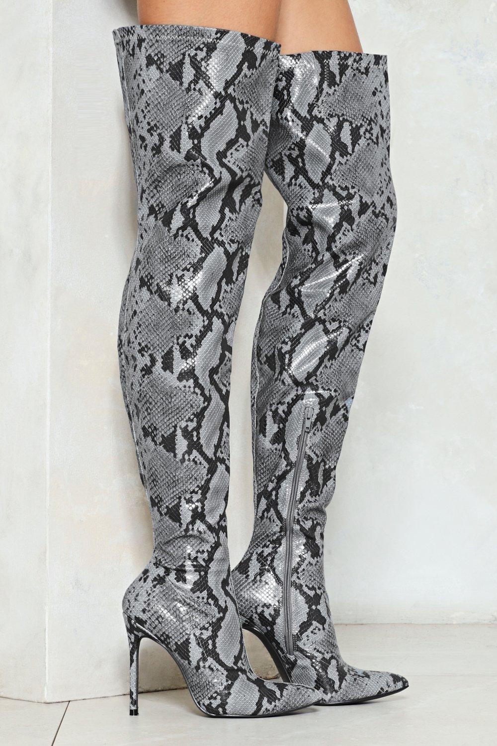 over the knee boots snake