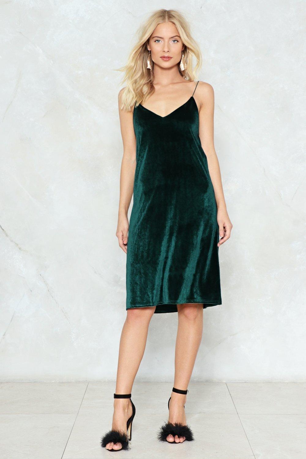 velvet camisole dress