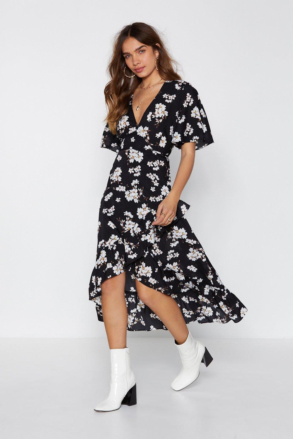 flower dress black