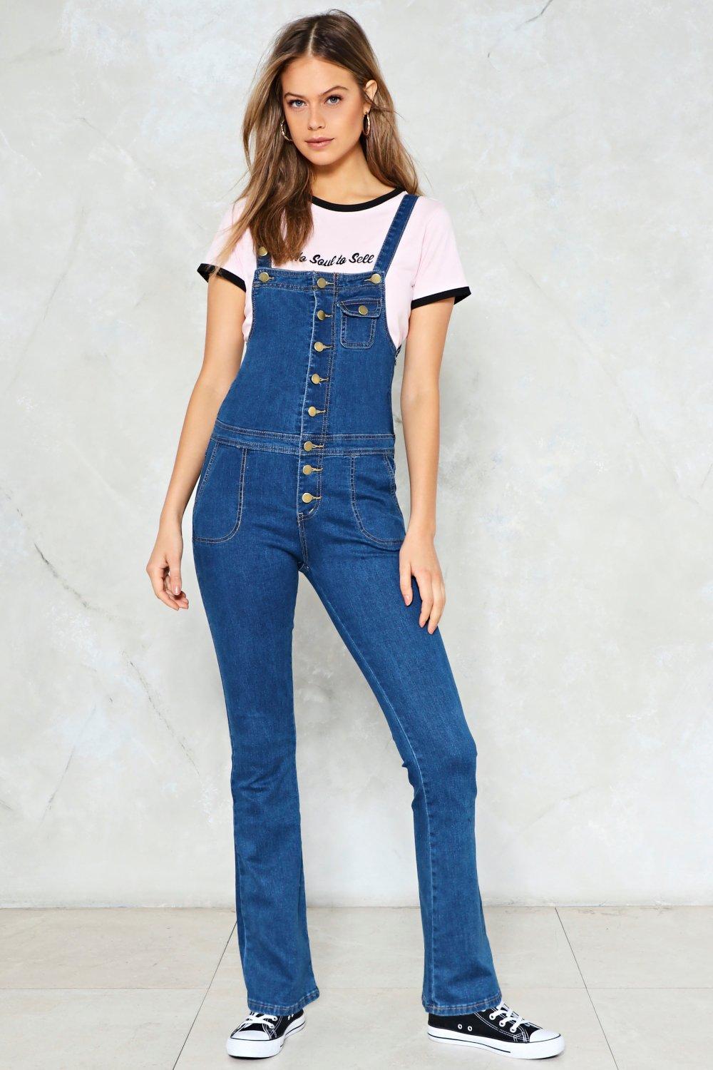 long denim overalls