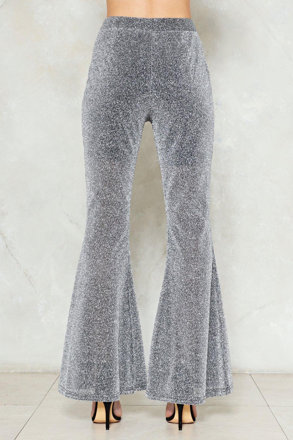 flare glitter pants