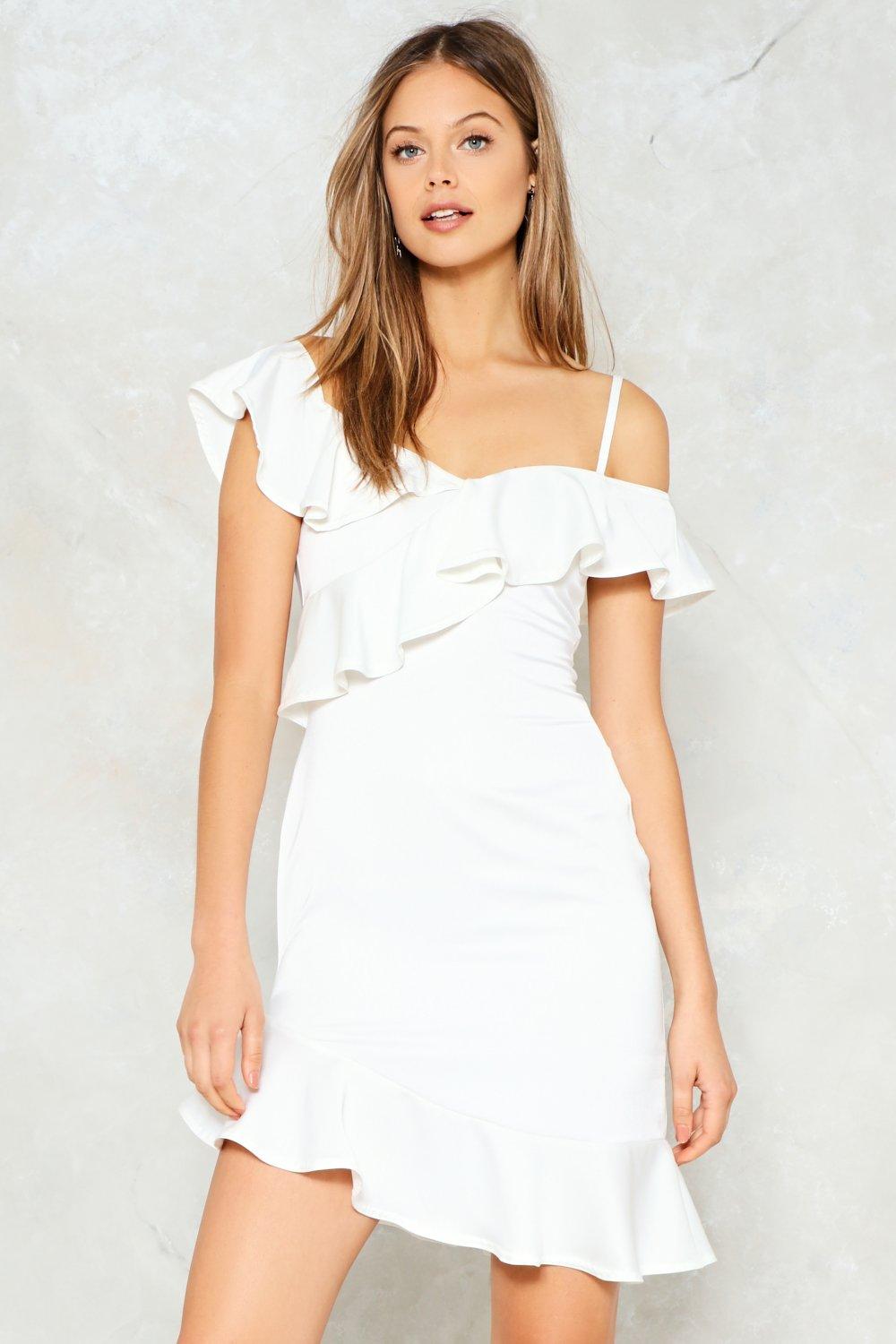 White Ruffle Dress