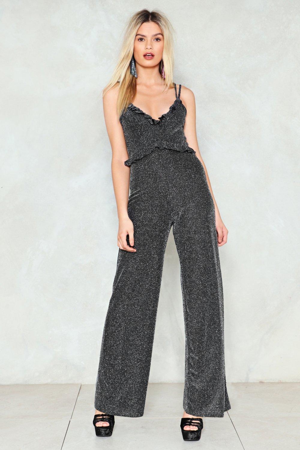 glitter jumpsuit lang