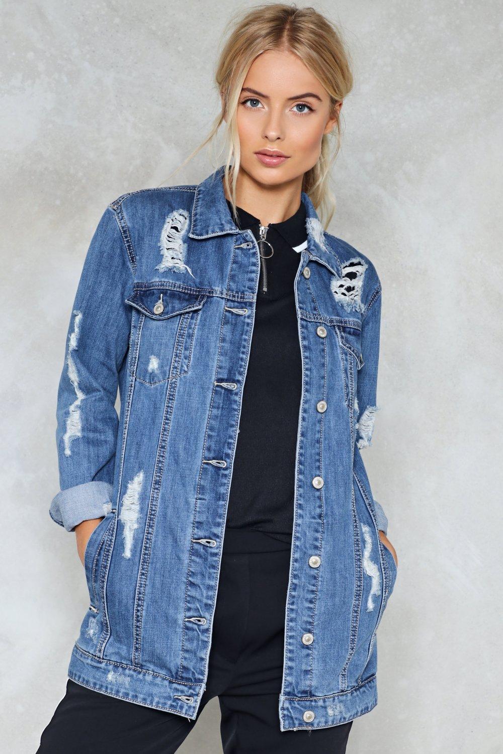 distressed denim jacket