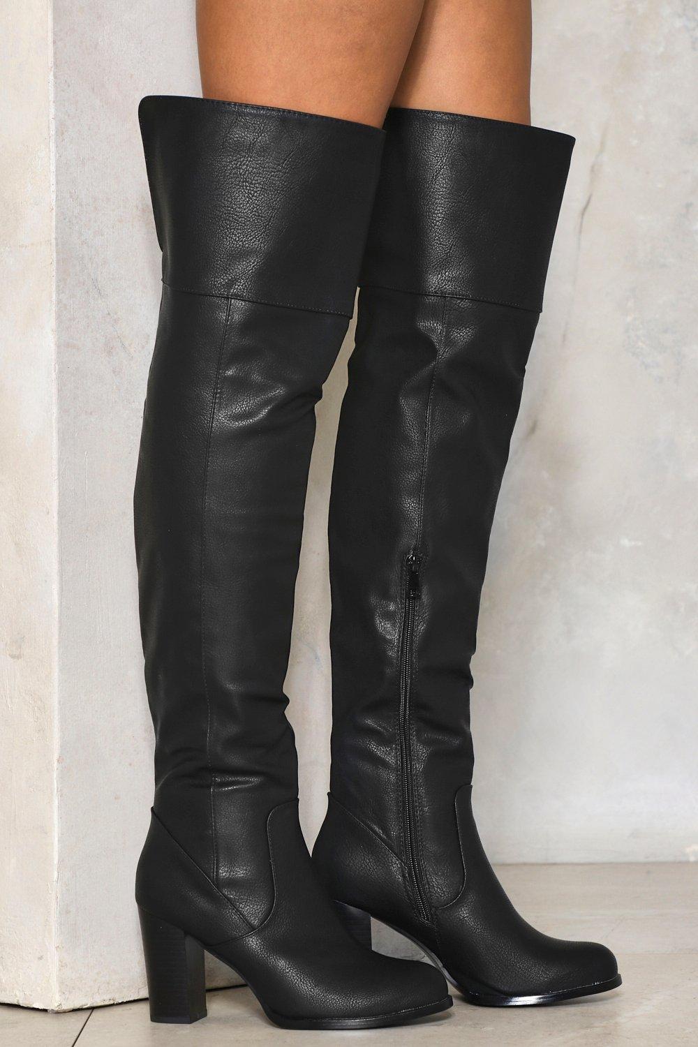 over the knee leather boots