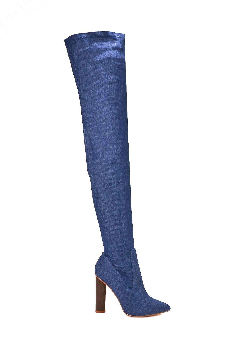 thigh boots jeans