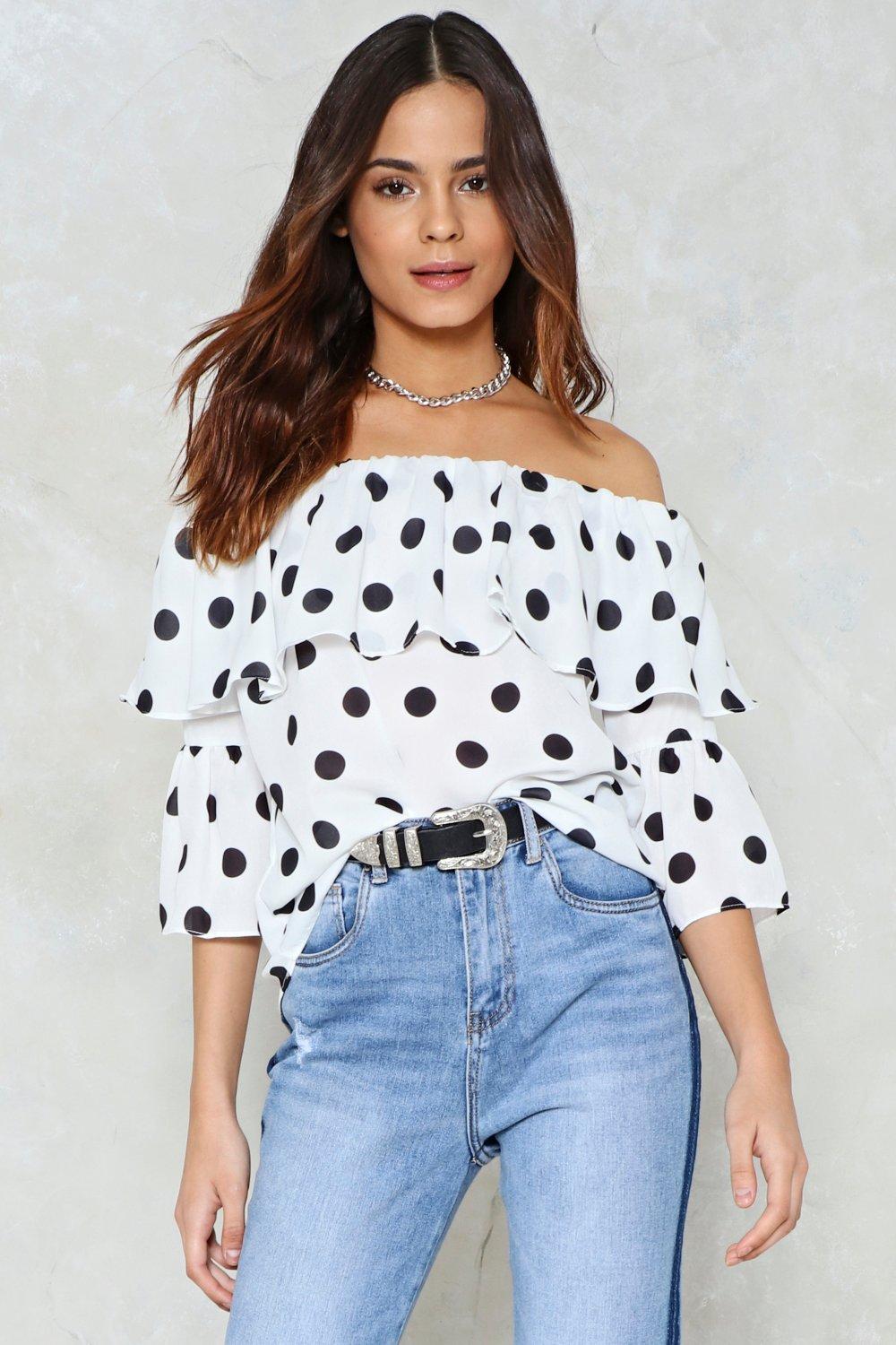 nasty gal polka dot top