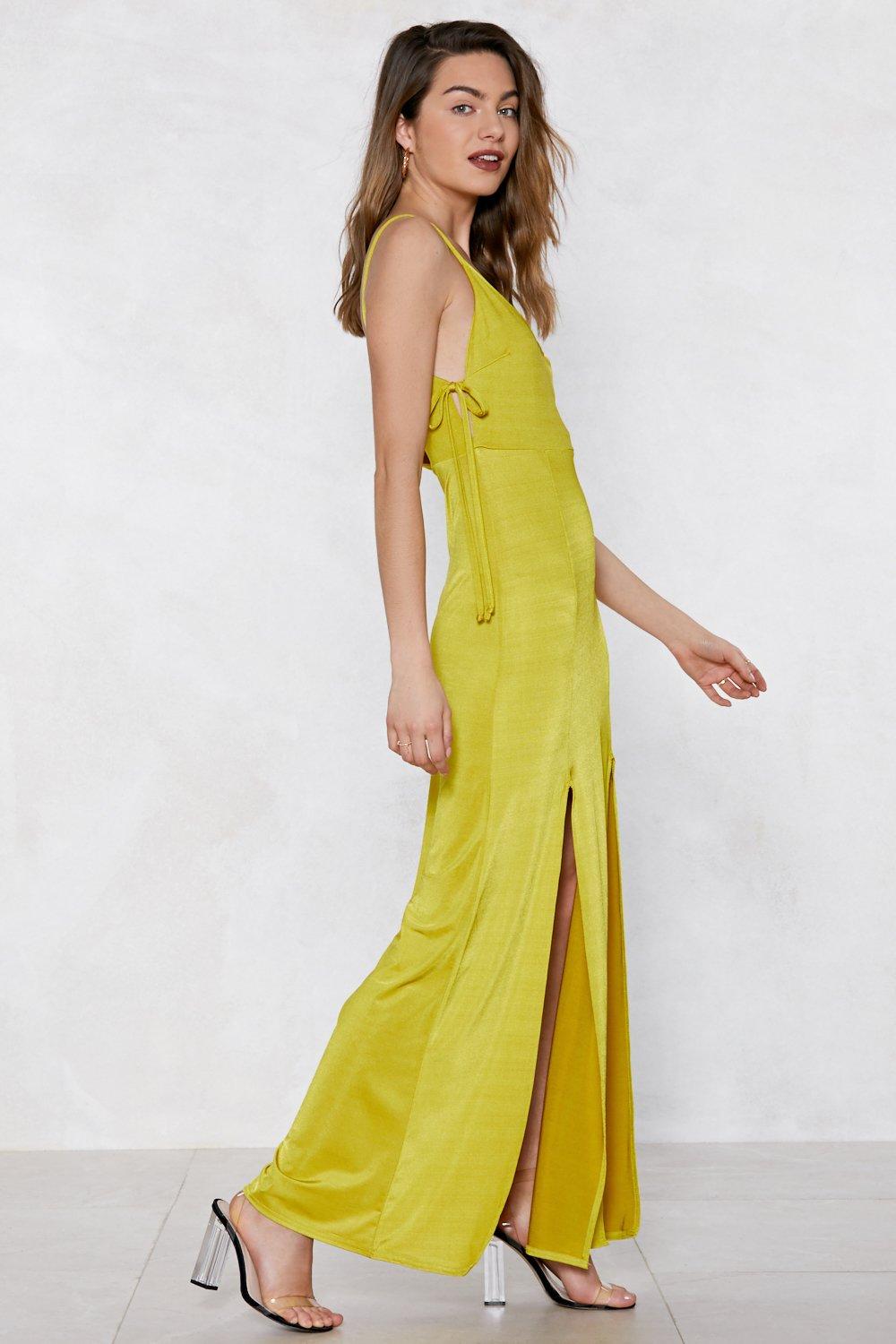 chartreuse maxi dress