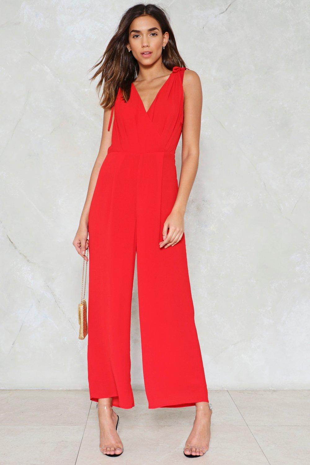 nasty gal red jumpsuit