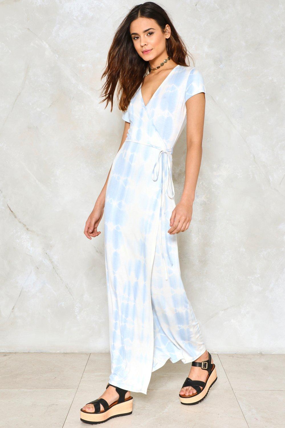 tie dye maxi dress with sleeves