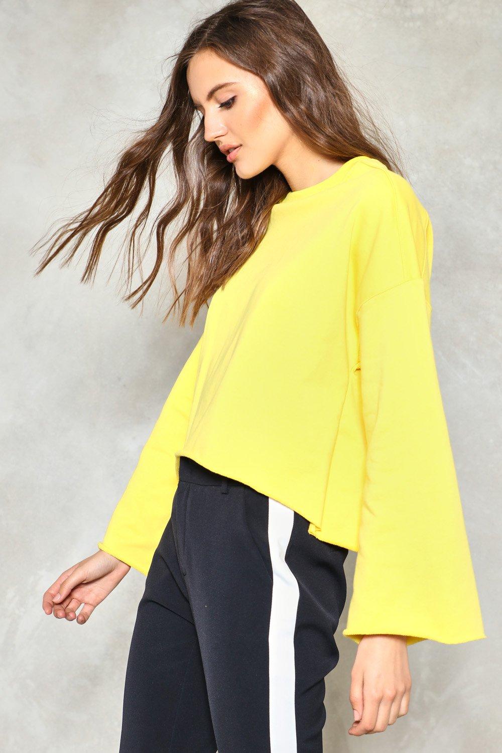 bell sleeve sweatshirt