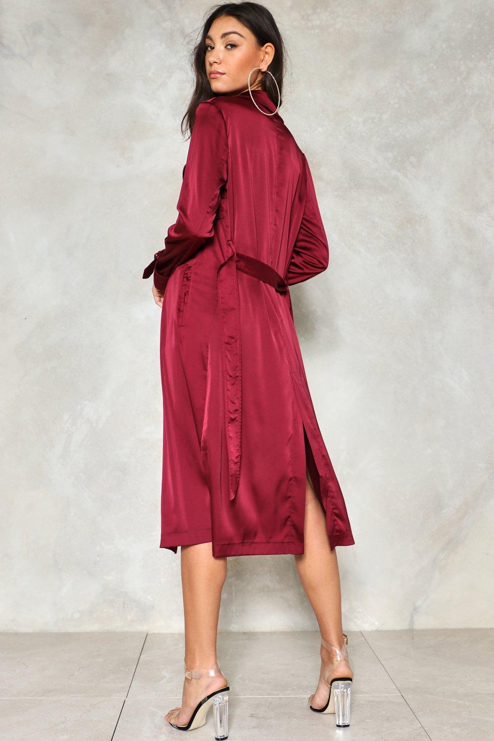 burgundy duster coat