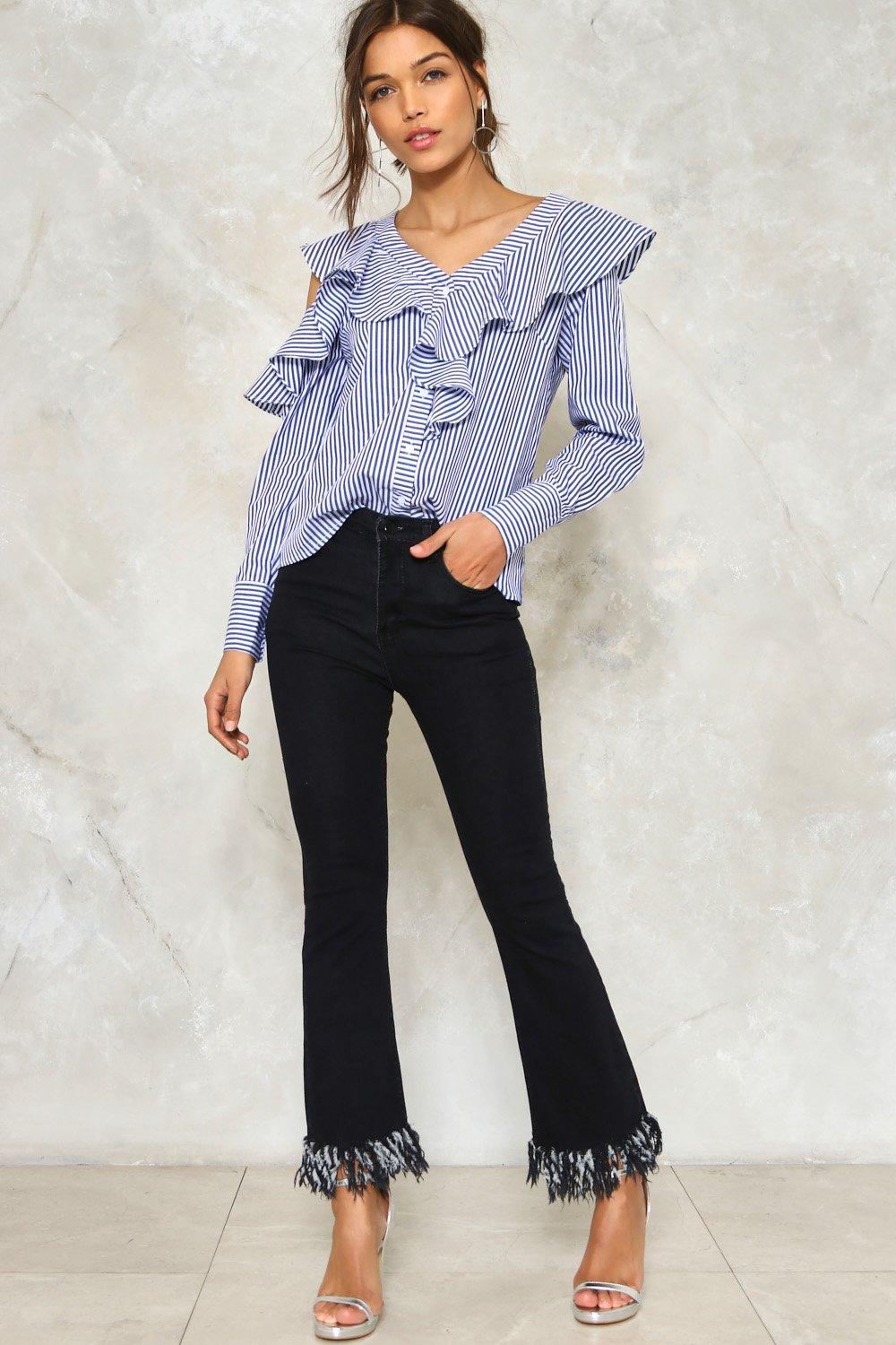 jeans with loose ends