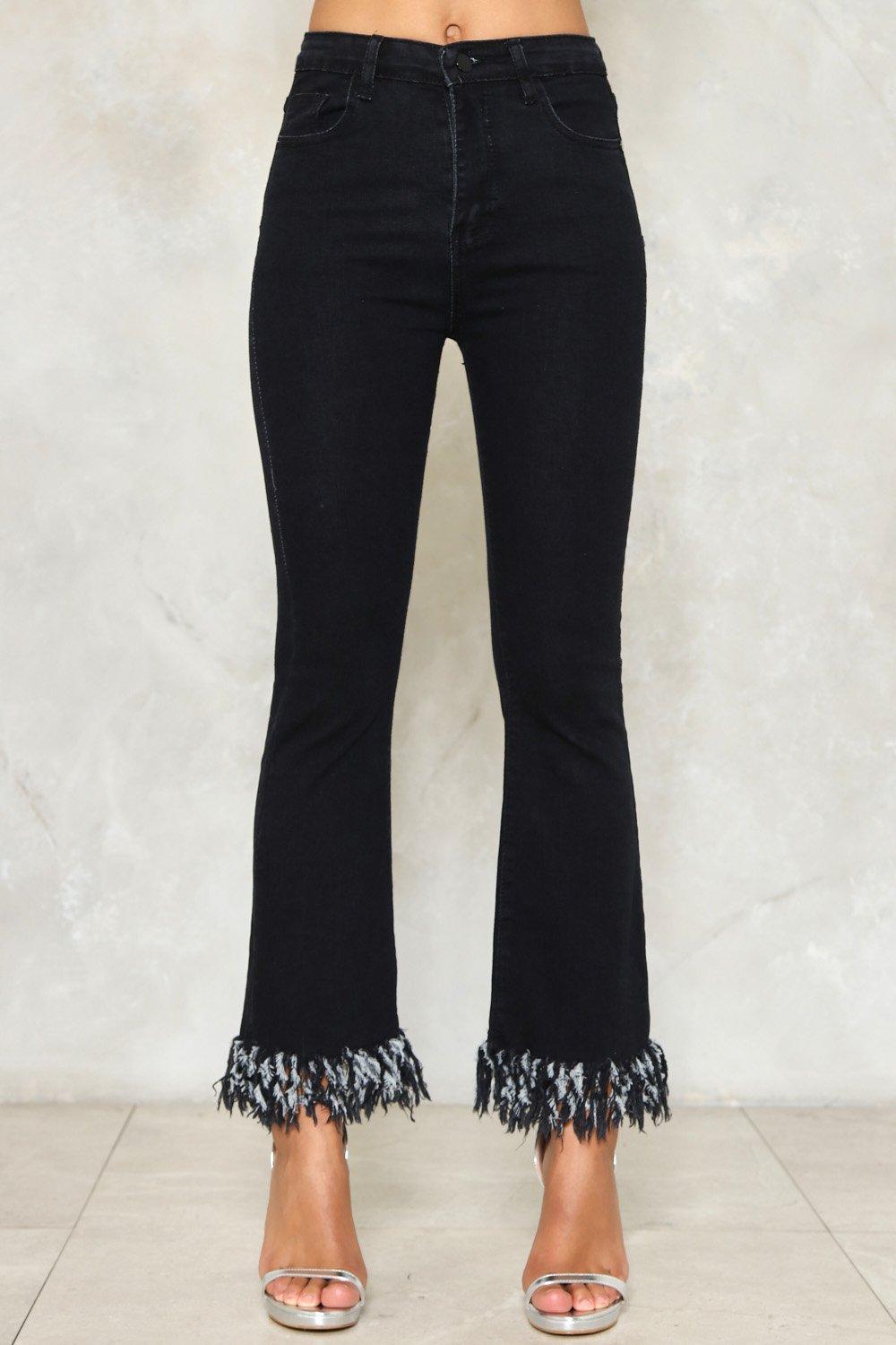jeans with loose ends