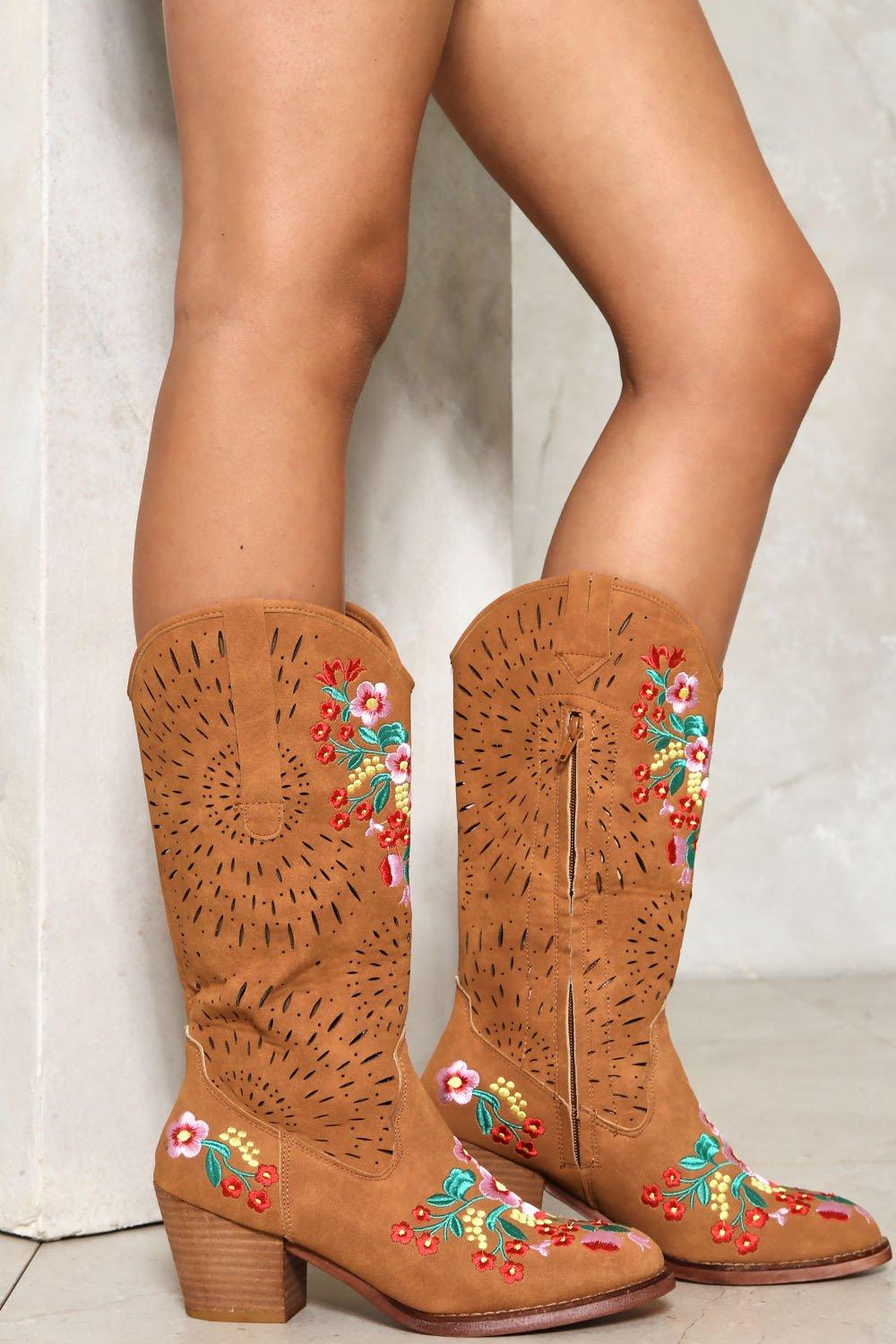 floral cowgirl boots