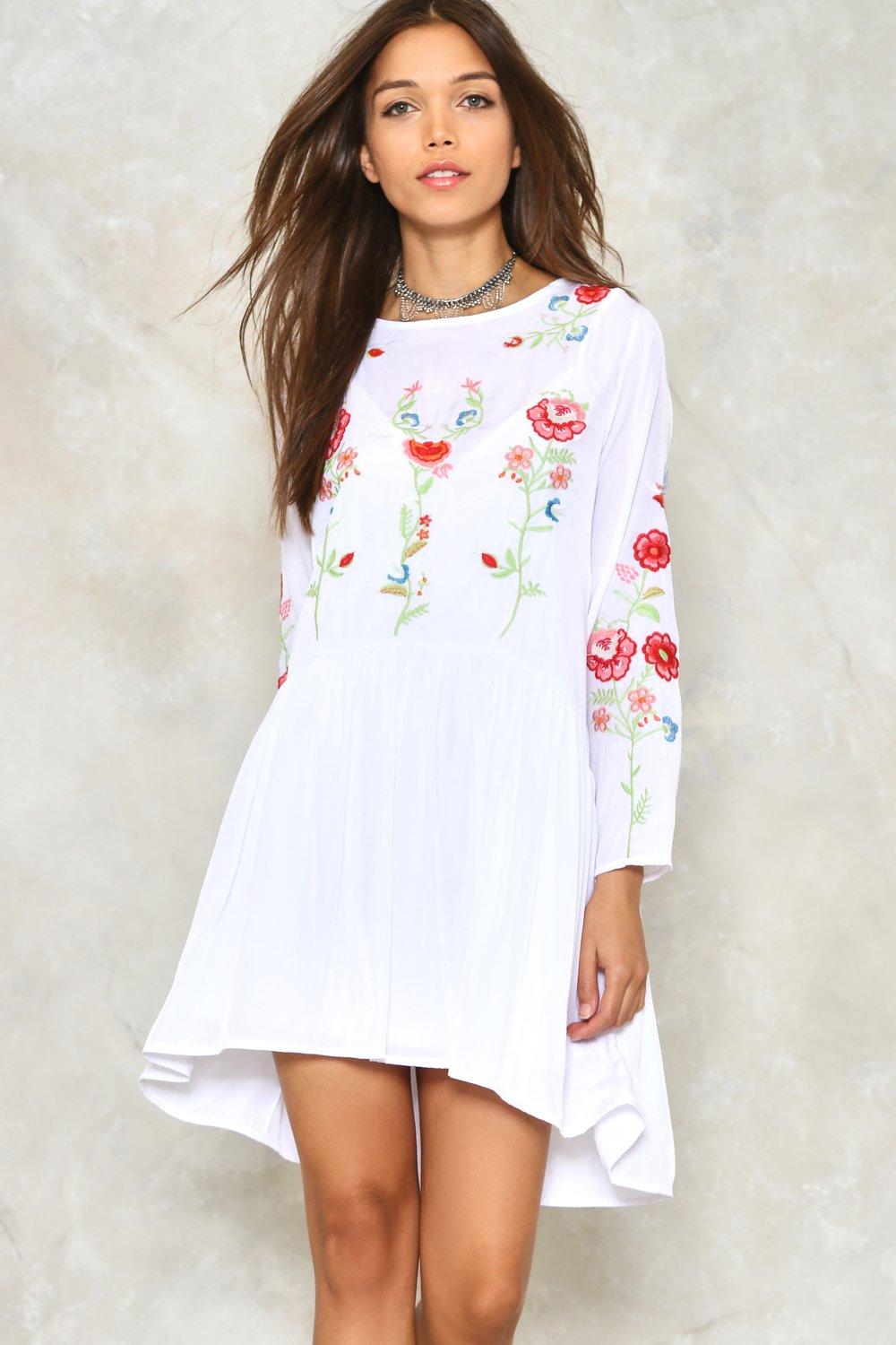 White Embroidered Dress