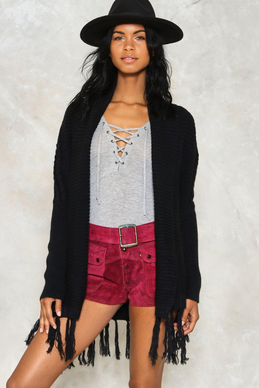 black tassel cardigan