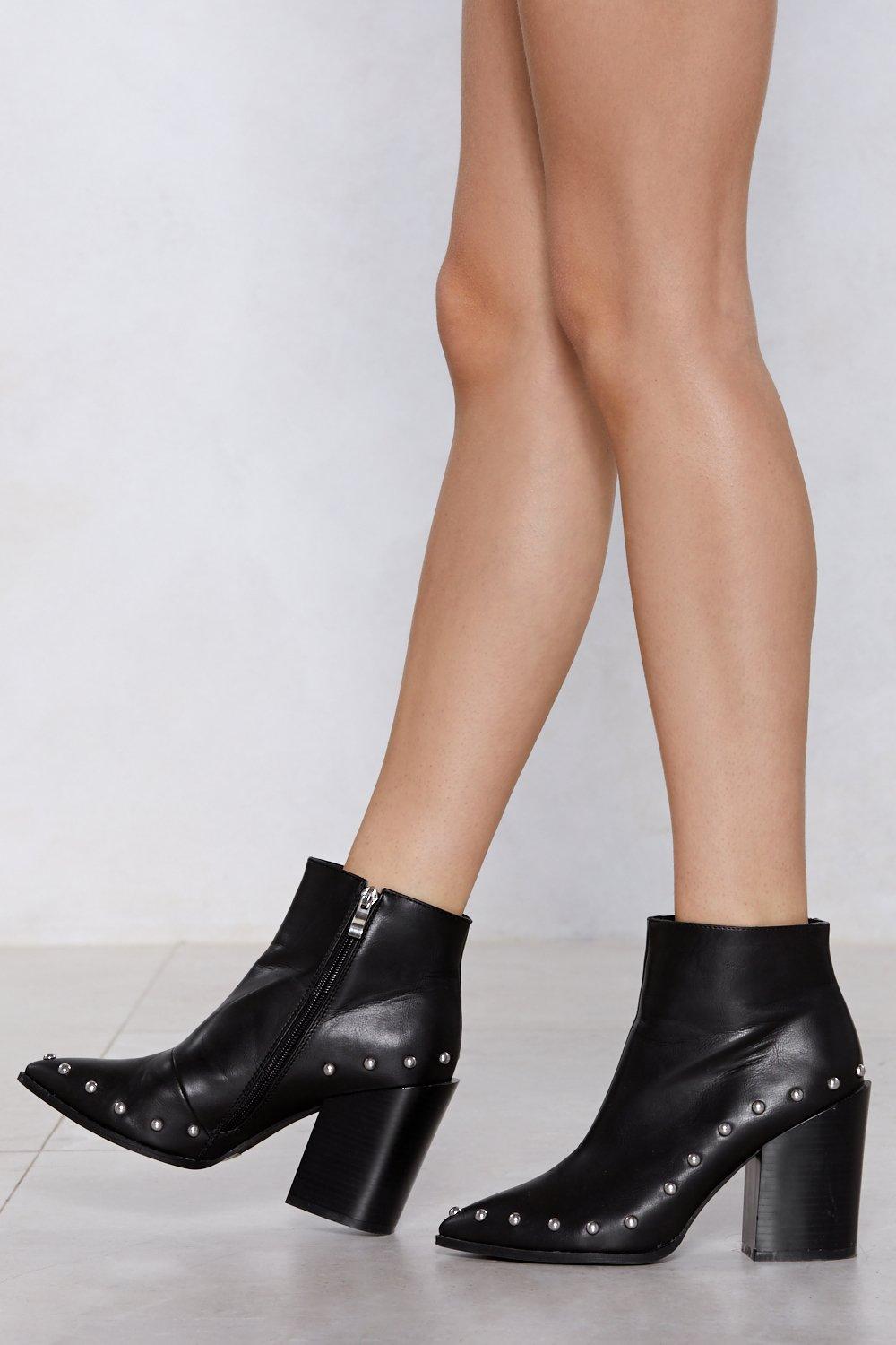 black studded bootie