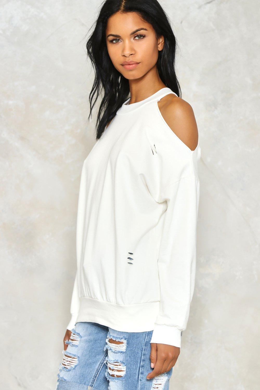 shoulder sweatshirt