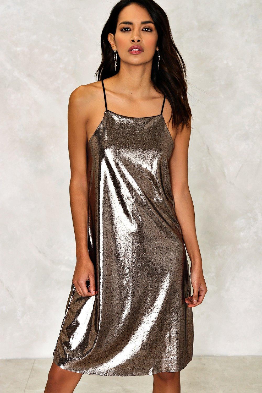 rose gold slip dress