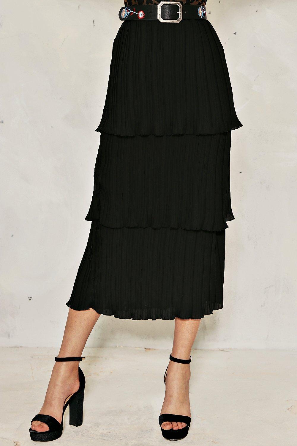 mila tiered maxi skirt