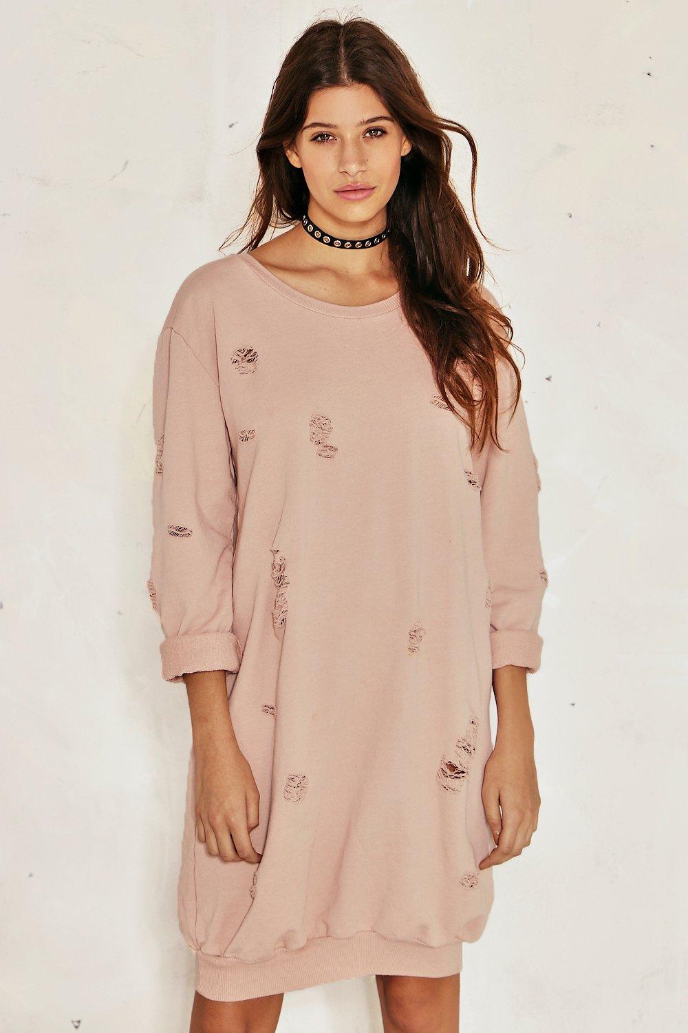 distressed hoodie dress