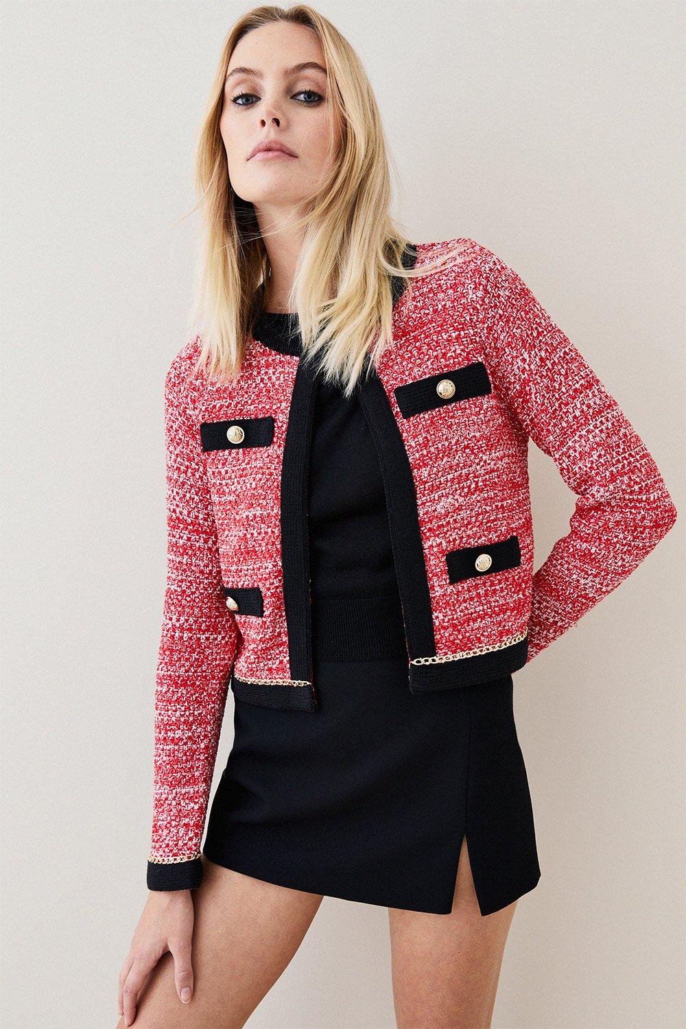 karen millen red cardigan