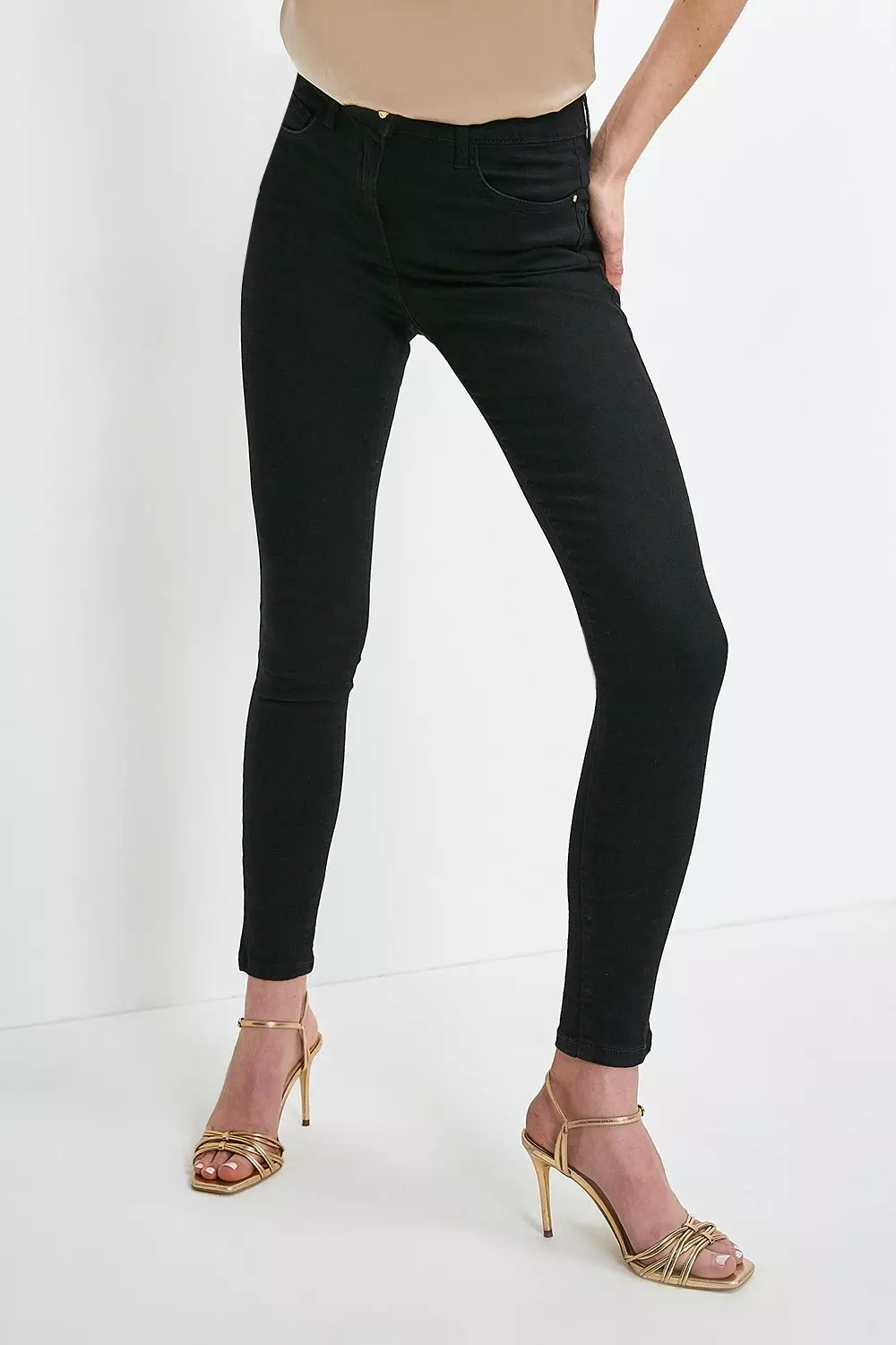 Karen Millen Tailored Mid Rise Slim Leg Contour Jeans - ShopStyle