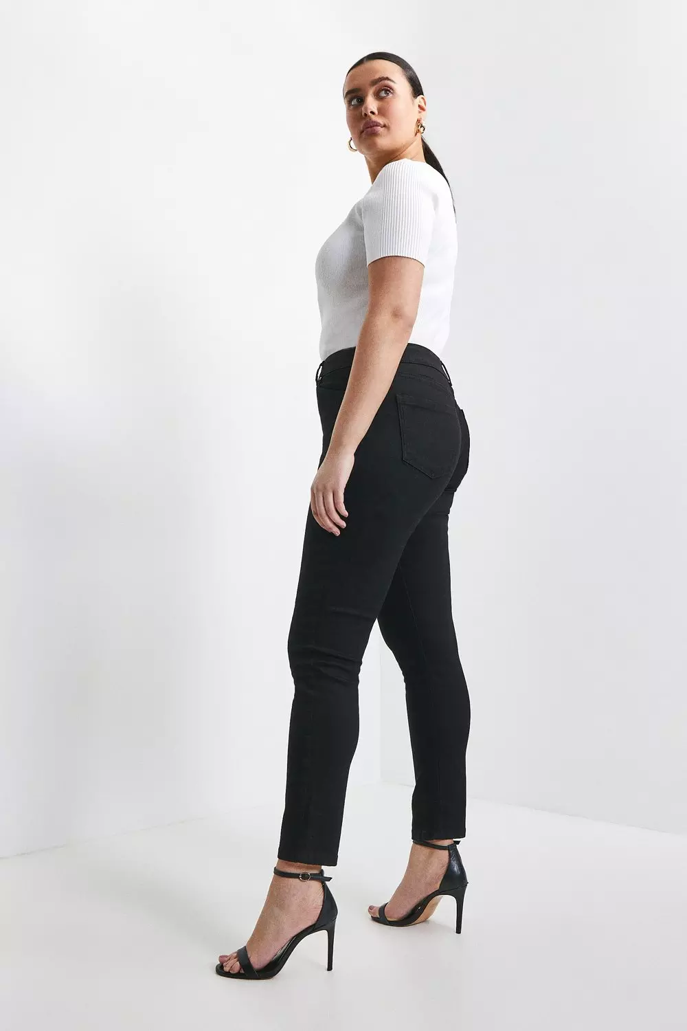 Plus size mid hot sale rise skinny jeans