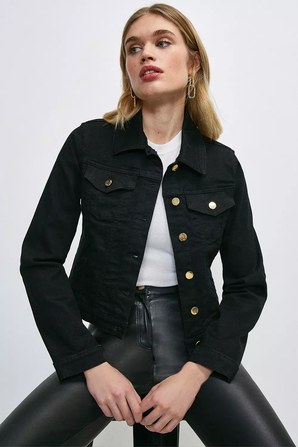 Black Classic Cotton Denim Jacket