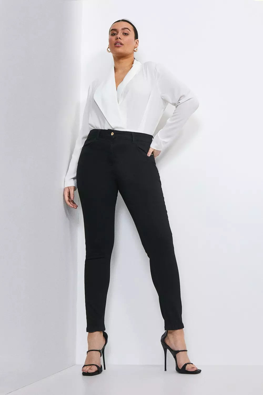 Plus Size Stretch Leather Legging | Karen Millen