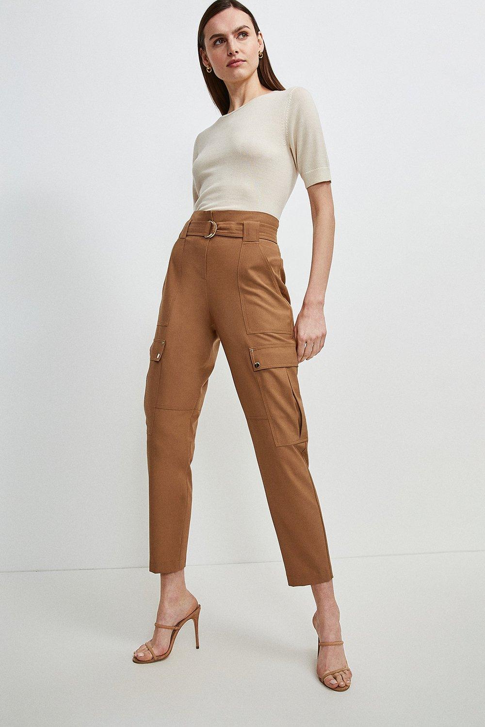 camel cargo trousers