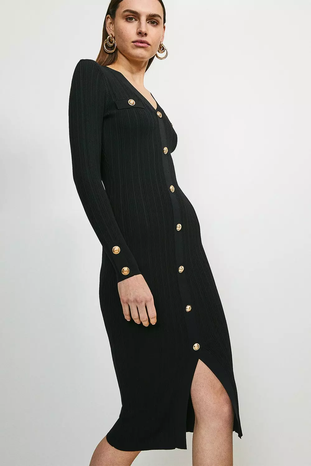 Military shop button dress