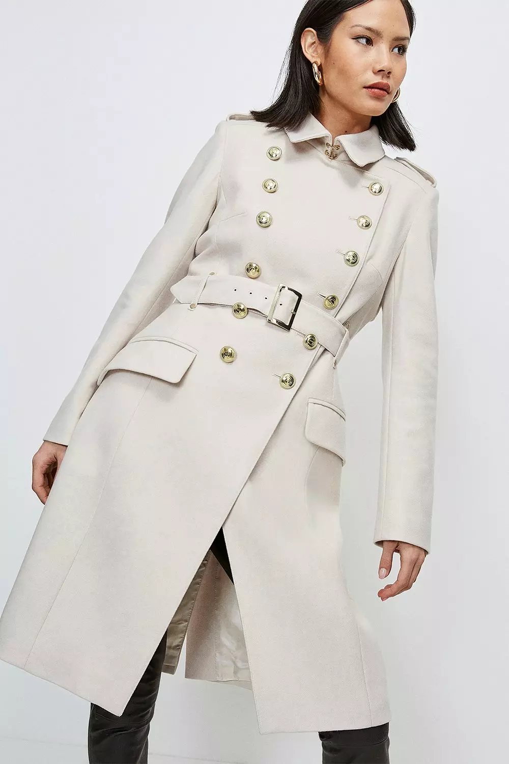 Grey Wool Coats  Karen Millen US