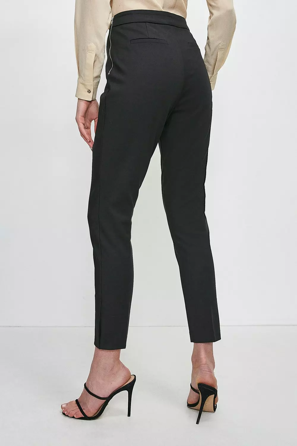 Petite Essential Techno Woven Crop Trouser | Karen Millen