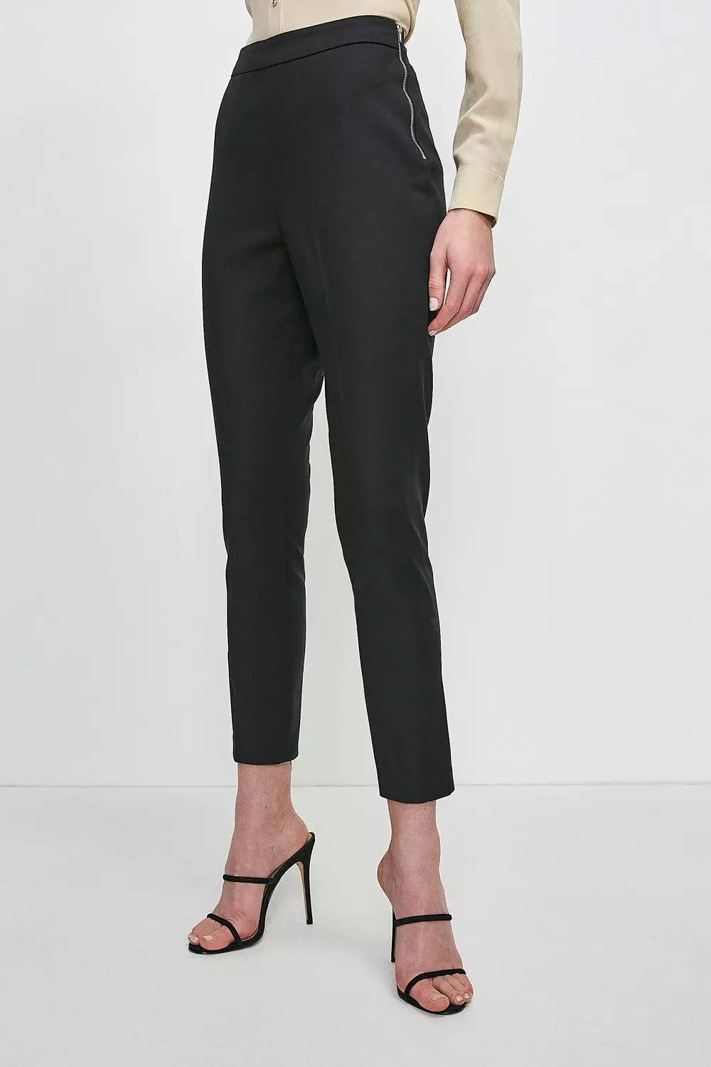 Petite Essential Techno Woven Crop Trouser